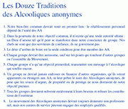 Couverture de la brochure AA: Les Douze Traditions des Alcooliques anonymes