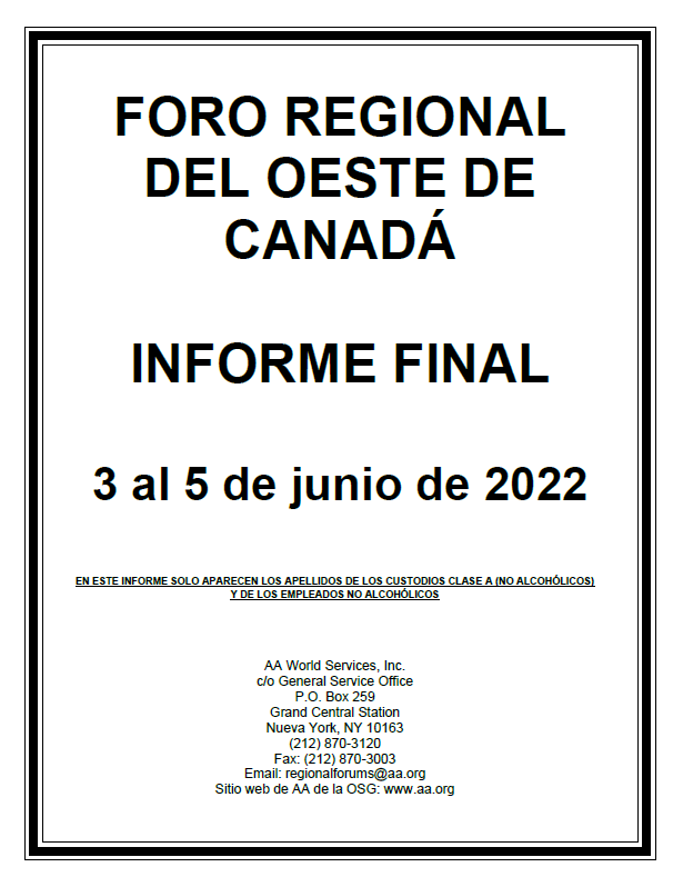 Foro Oeste De Canadá 2022