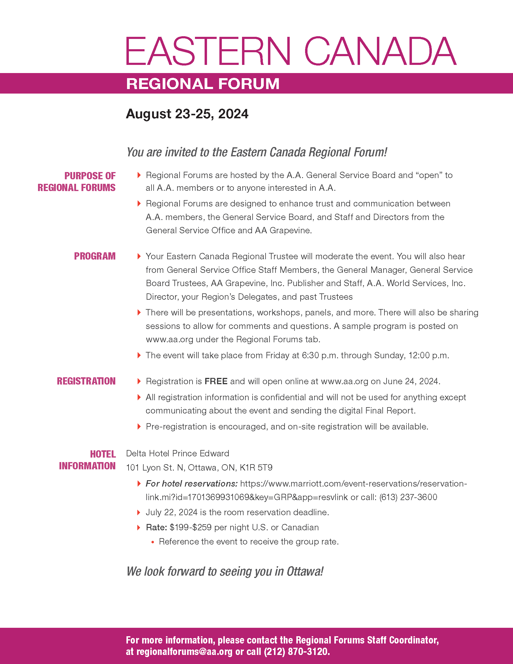 2024 Eastern Canada Regional Forum Flyer