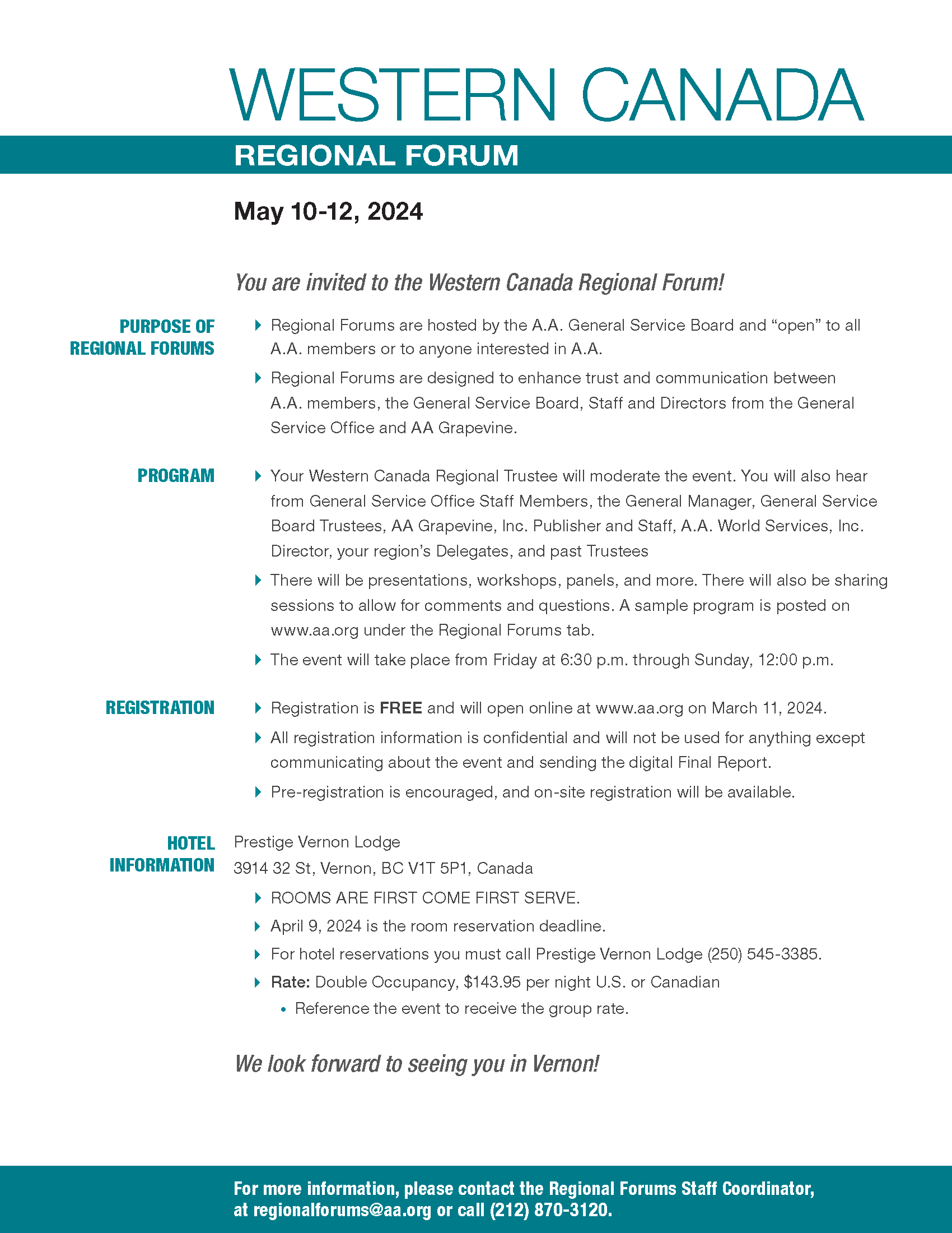 2024 Western Canada Regional Forum Flyer