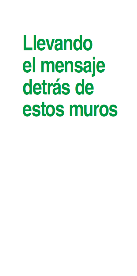 Primera página del llevando el mensaje detrás de estos muros