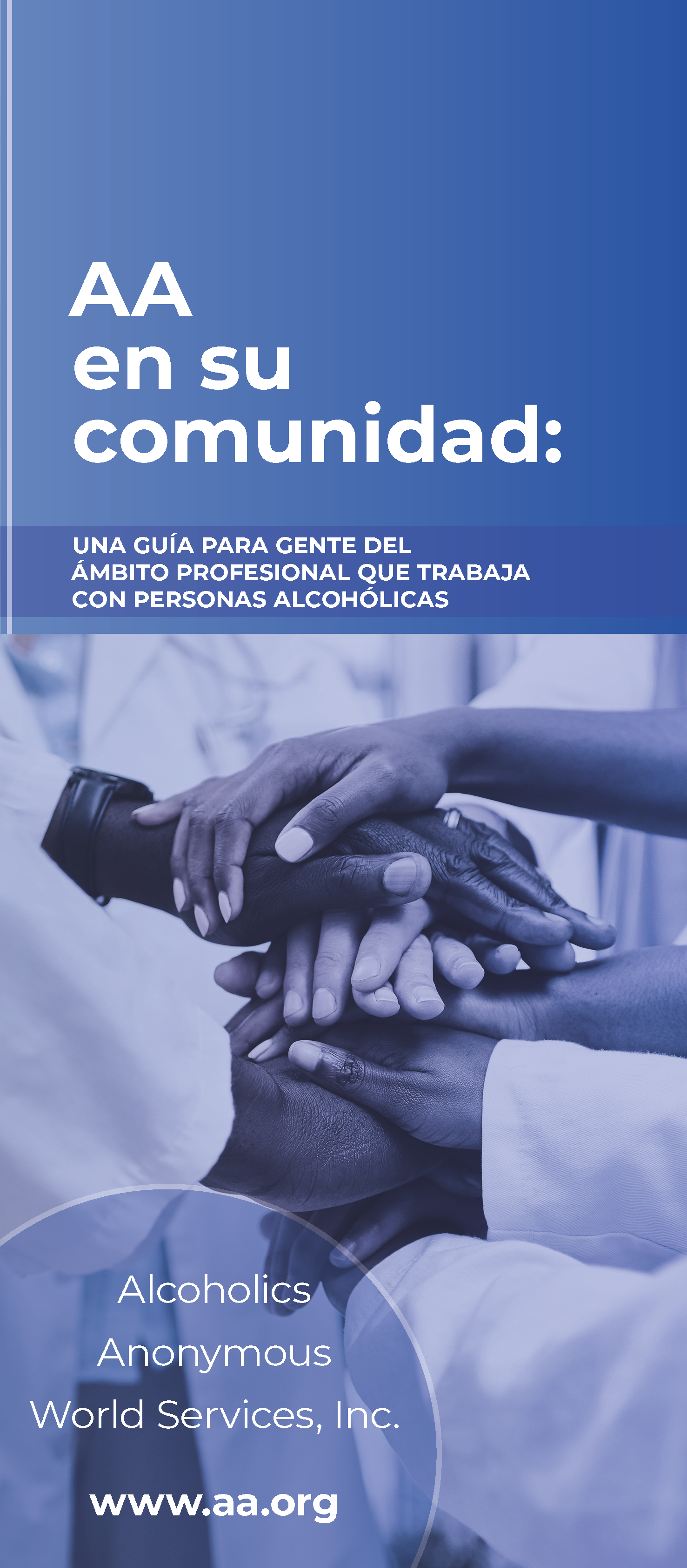 Portada del folleto de AA: Alcohólicos Anónimos en su comunidad