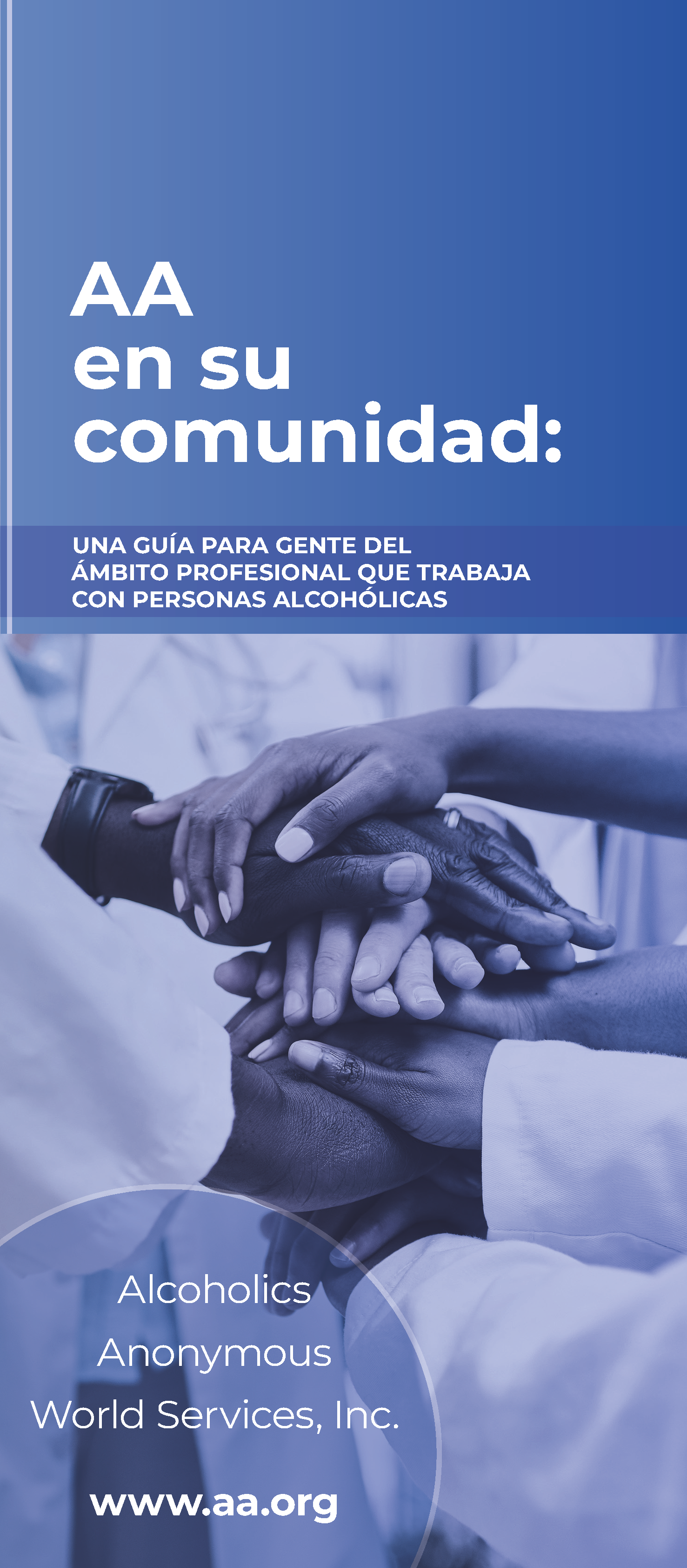 Portada del folleto de AA: Alcohólicos Anónimos en su comunidad