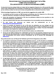 Page de garde de suggestions pour l'utilisation de Grapevine et de La Viña