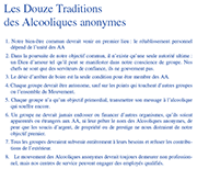 Couverture de la brochure AA: Les Douze Traditions des Alcooliques anonymes