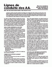 Page de garde de Ligne de conduite des AA sur les Collaboration avec les milieux professionnels