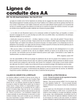 Page de garde de Ligne de conduite des AA sur les Finances