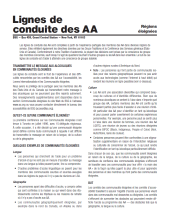 Page de garde de Ligne de conduite des AA sur Régions Éloignées
