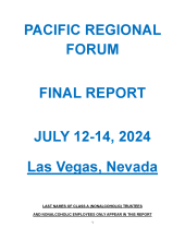 2024 Pacific Regional Forum Final Report cover image