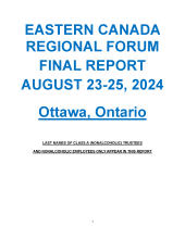 2024 Eastern Canada Regional Forum Final Report cover page