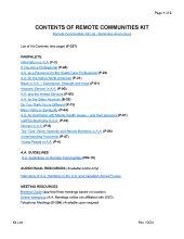 Remote Communities Kit List