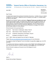 Image of Letter from the Chairperson of Regional Forums