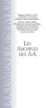Couverture de la brochure AA: Les Archives des AA
