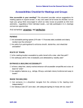 Cover of Accessibilities Checklist for Meetings and Groups