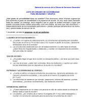Primera página de la lista de Chequeo de Accesibilidades para Reuniones y Grupos