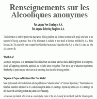 Couverture de la brochure AA: Renseignements sur les Alcooliques Anonymes