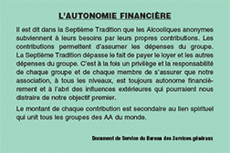 Page de garde de carte sur l'autonomie financière