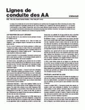 Page de garde de Ligne de conduite des AA sur L'Internet