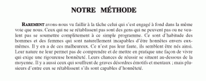 Couverture de la brochure AA: Notre Méthode