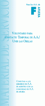 Portada del folleto de AA: Voluntario para Contacto Temporal de A.A./Unir las Orillas - Afuera